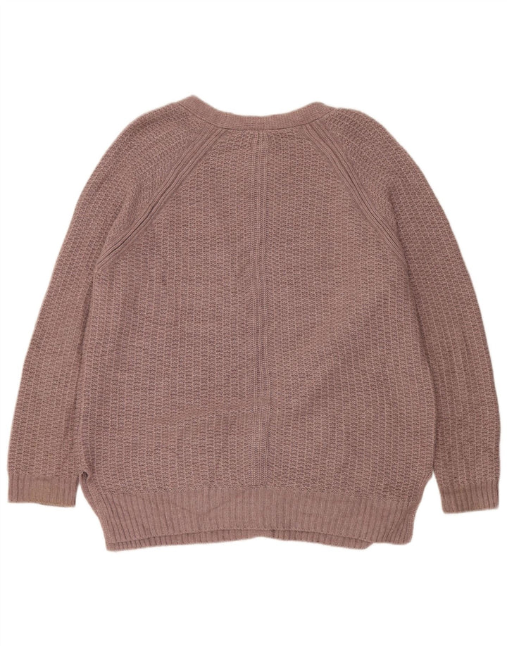 Fat Face Dame Oversized Open Cardigan Sweater UK 16 Large Brown Viscose