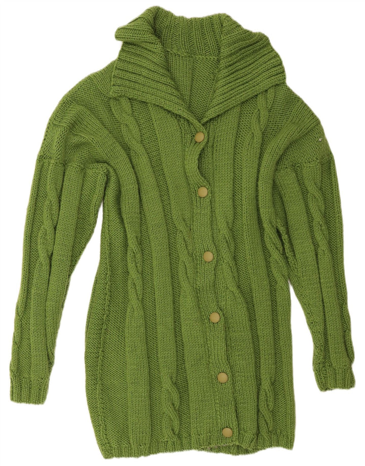 Vintage Dame Longline Oversized Cardigan Sweater UK 16 Large Green
