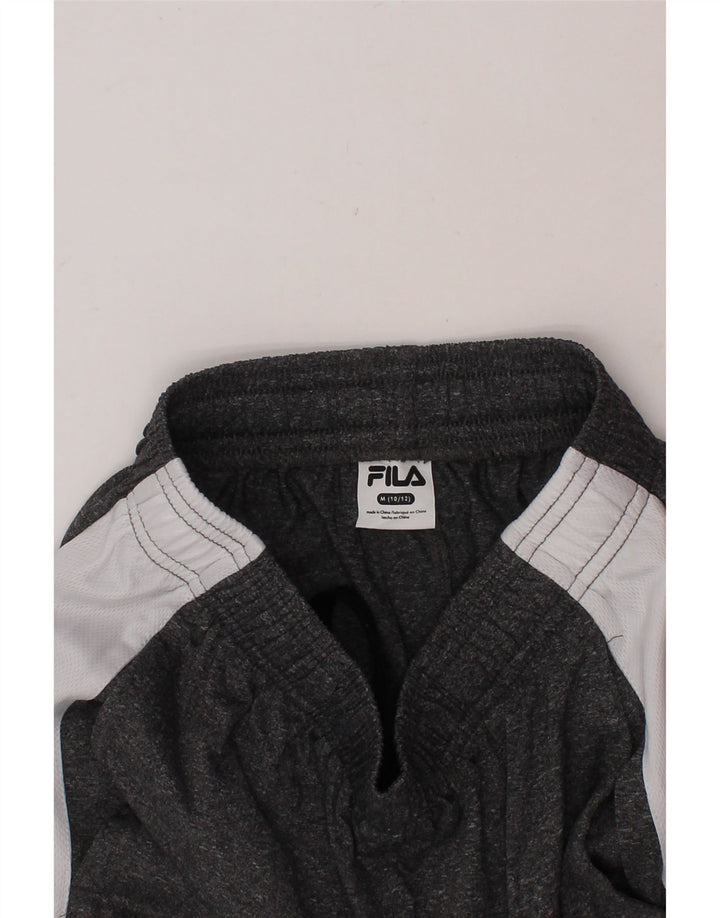 FILA Boys Graphic Sport Shorts 10-11 Years Medium  Grey Colourblock Vintage Fila and Second-Hand Fila from Messina Hembry 