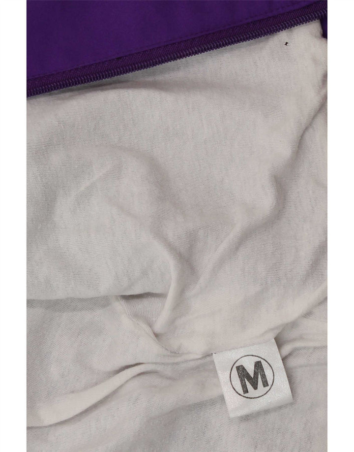 Vintage kortærmet træningsdragt til mænd, topjakke Medium Lilla Colourblock