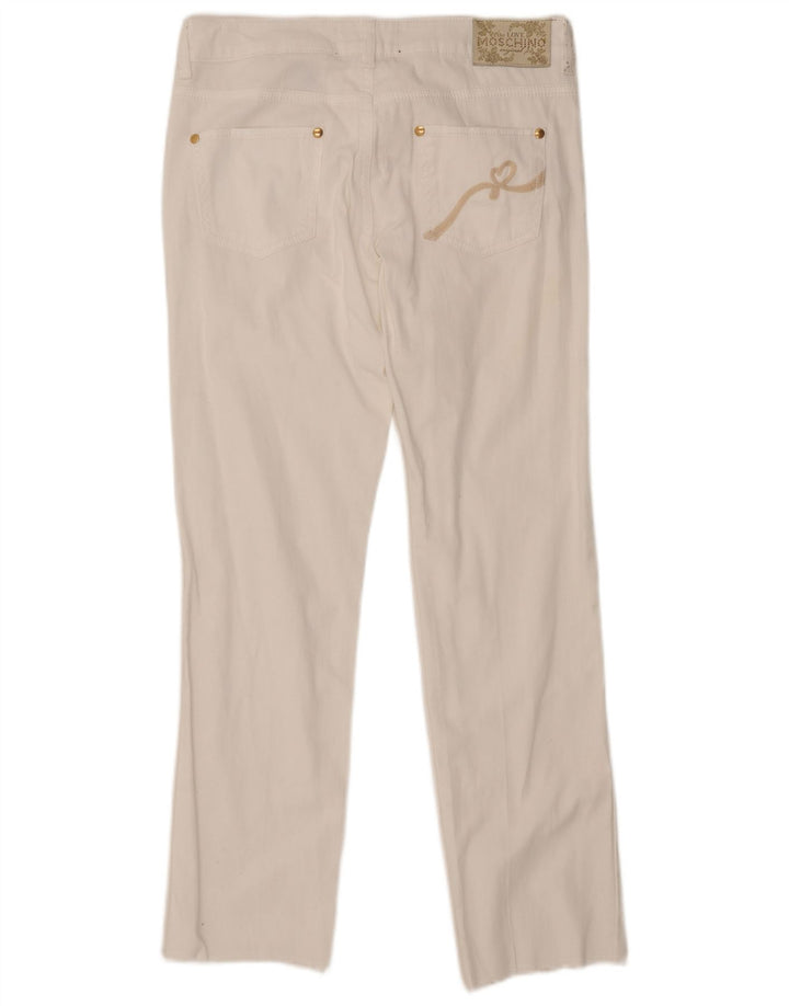 Moschino lige jeans til kvinder W29 L29 hvid bomuld