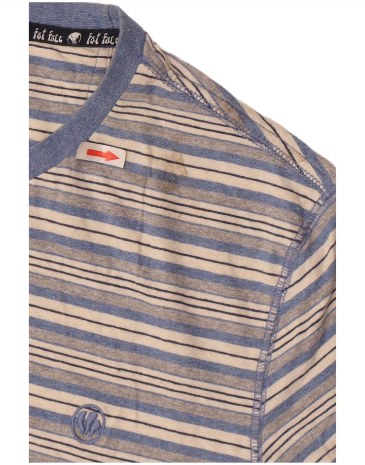 Fat Face Herre T-Shirt Top Stor Blå Stribet Bomuld
