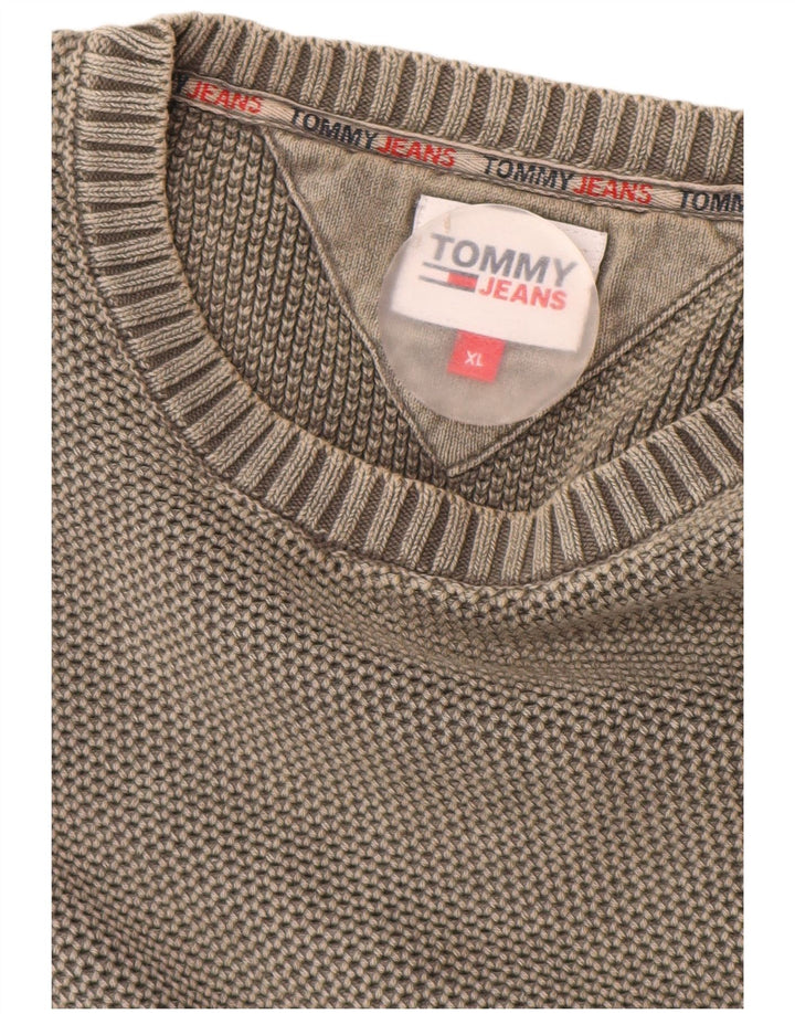 Tommy Hilfiger Herre sweater med rund hals XL Grå bomuld