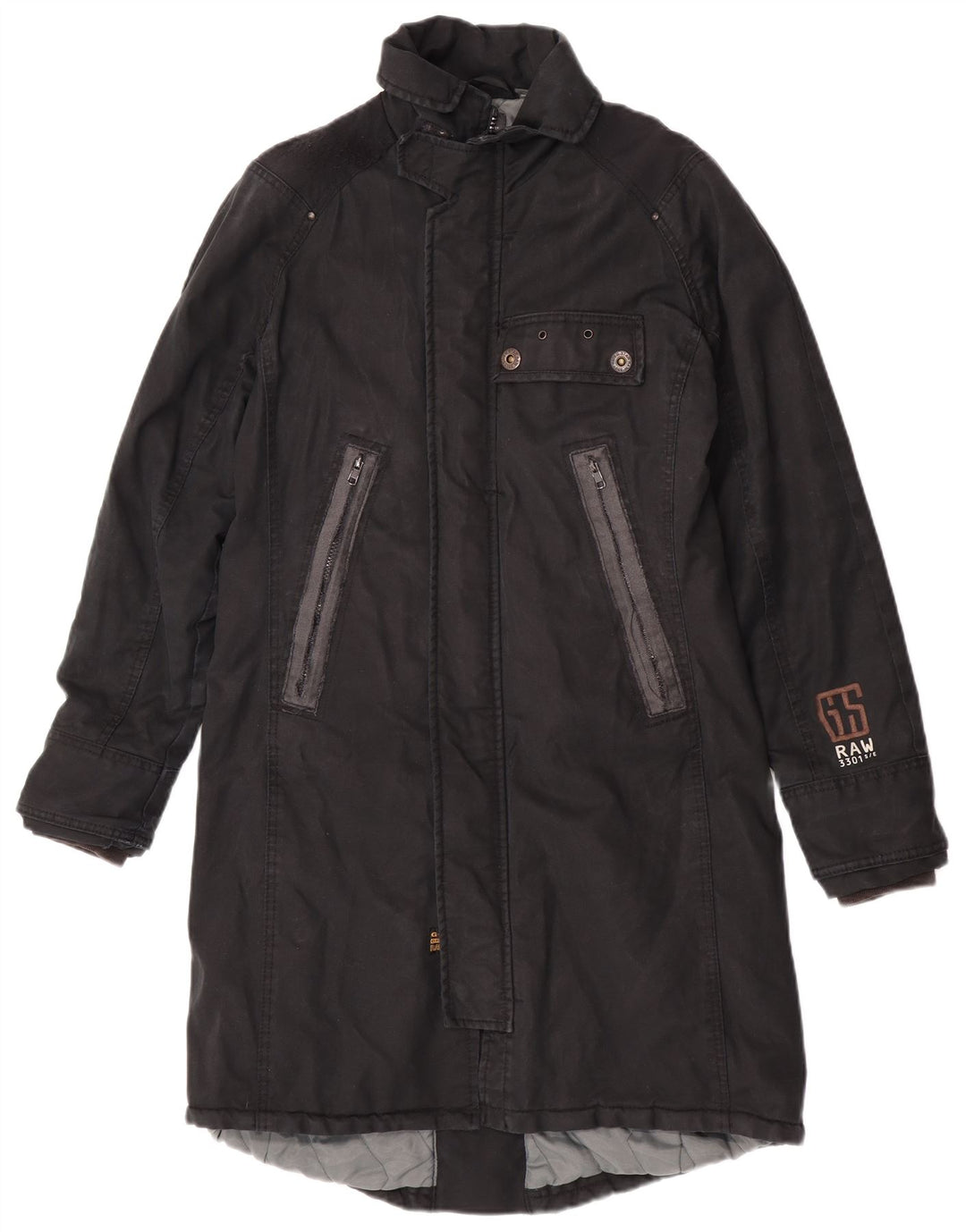 G-Star Dame Windbreaker Coat UK 40 Large Black Bomuld