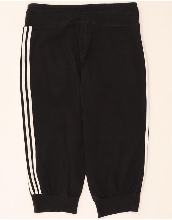 ADIDAS Dame Capri Træningsdragt Bukser Joggers UK 16 Large Black Bomuld