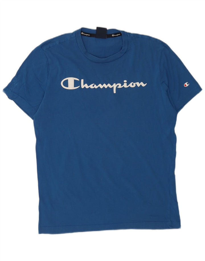 Champion Herre grafisk T-shirt top lille blå bomuld