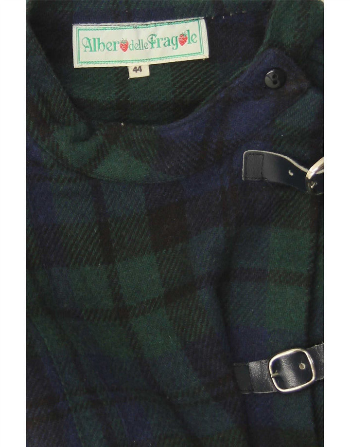 Vintage Dame Langærmet Maxikjole IT 42 Medium Flerfarvet Ternet