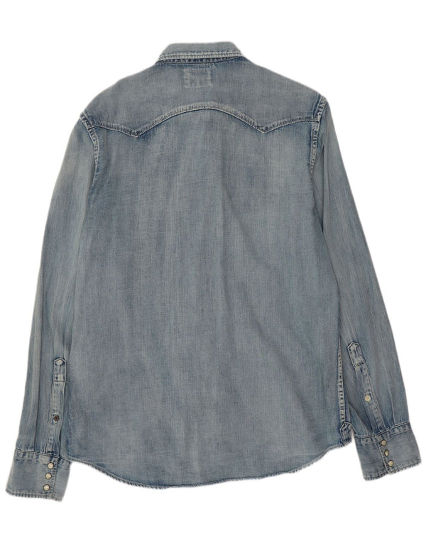 REPLAY Mens Denim Shirt XL Blue Cotton