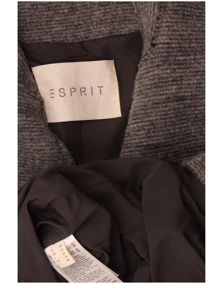 Esprit Dame Overfrakke UK 12 Mellemgrå Uld