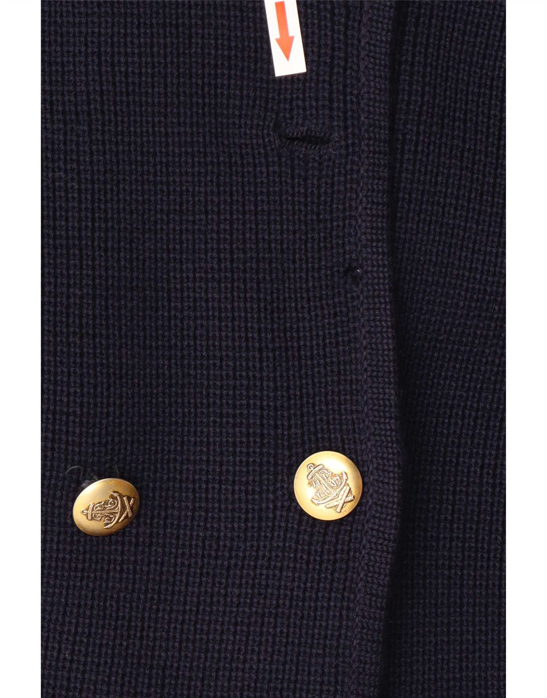 Vintage Dame Dobbeltradet Blazer Jacket UK 12 Medium Navy Blue