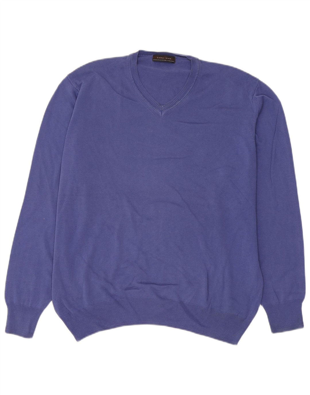 Zara Herre V-hals sweater XL Blå