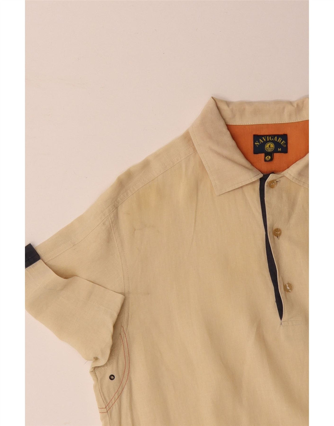 NAVIGARE Kortærmet trøje til mænd Medium Gul Colourblock Bomuld