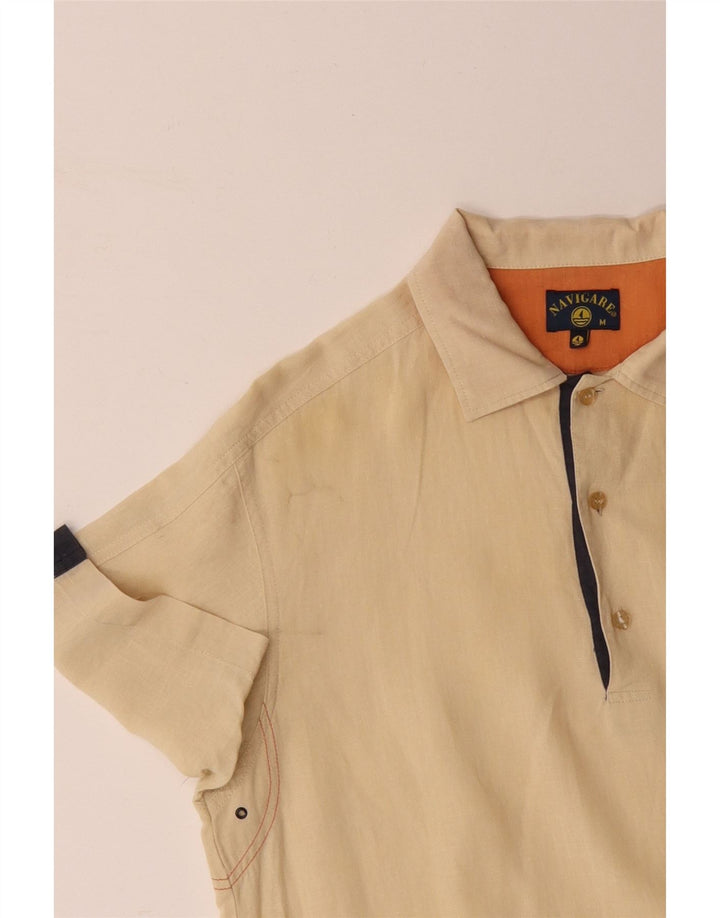 NAVIGARE Kortærmet trøje til mænd Medium Gul Colourblock Bomuld