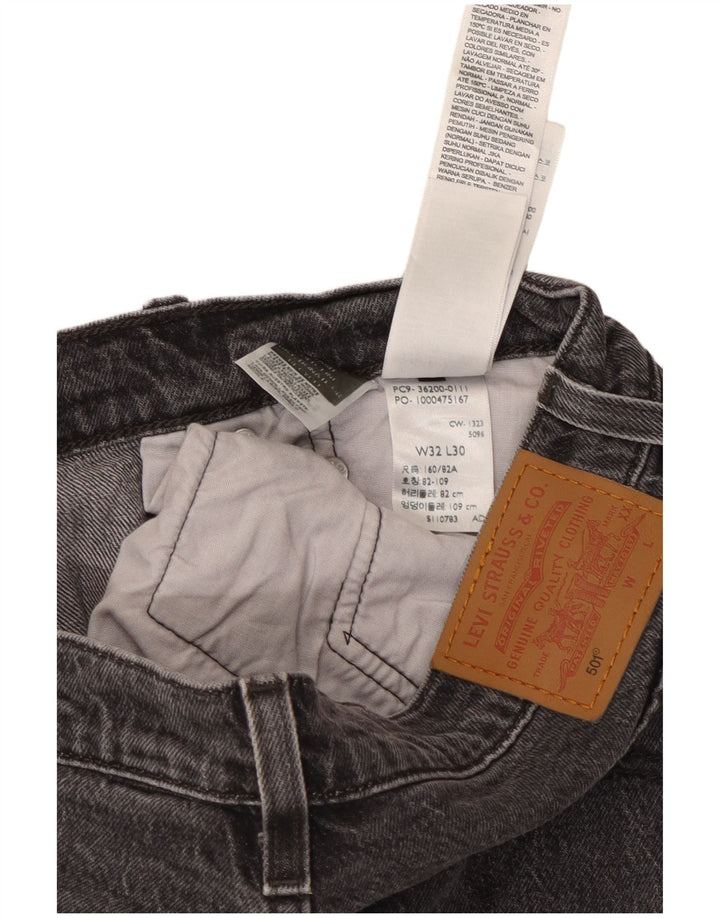 LEVI'S Dame 501 Straight Jeans W32 L30 Grå Bomuld