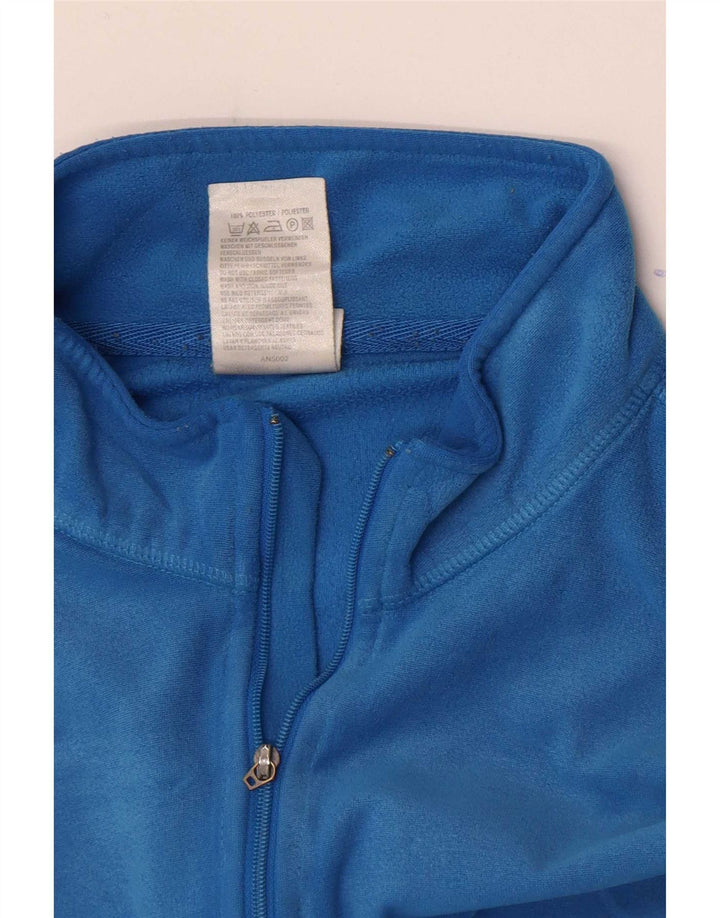 Adidas Dame Loose Fit Zip Neck Top Langærmet Medium Blue Polyester