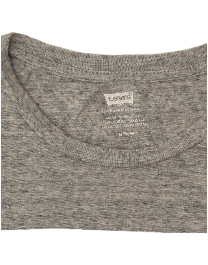 Levi's Grafisk T-shirt top til kvinder DK 14 mellemgrå flækket logo