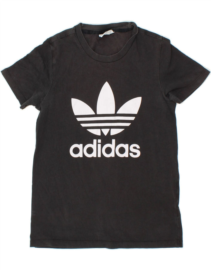 ADIDAS Womens Graphic T-Shirt Top UK 8 Small  Black Vintage Adidas and Second-Hand Adidas from Messina Hembry 