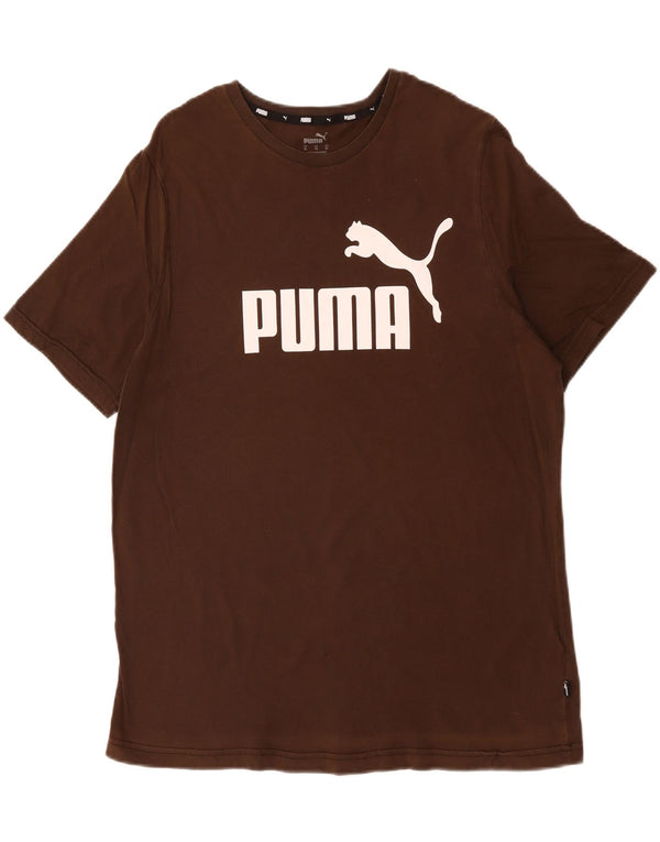 PUMA Herre grafisk T-shirt top XL brun bomuld