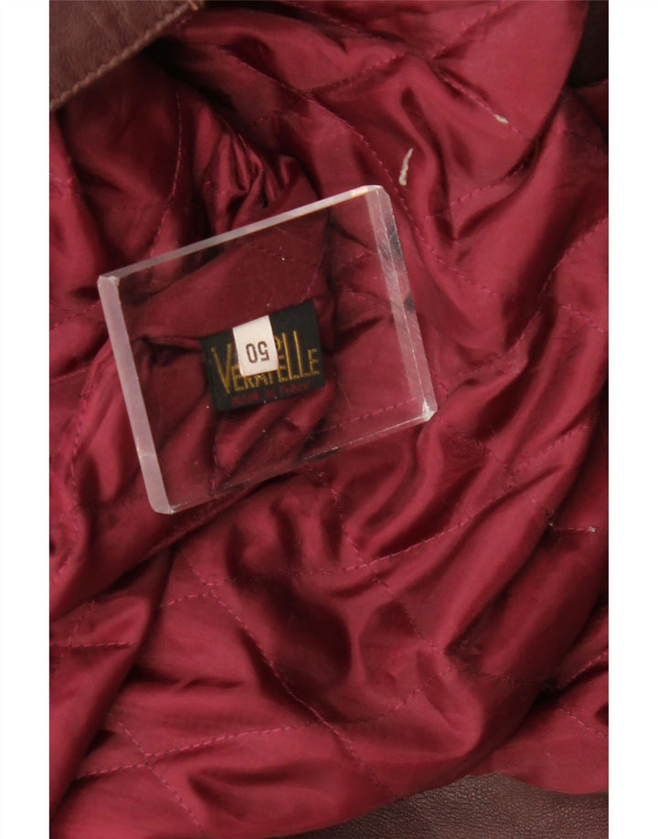 Vintage dame læderjakke IT 50 XL Burgundy læder