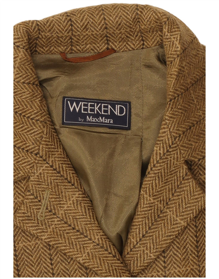 Max Mara Dame Weekend Blazer Jacket UK 16 Large Brown Check Classic