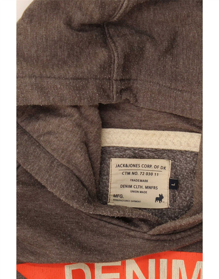 Jack & Jones Grafisk hættetrøje til mænd, stor grå