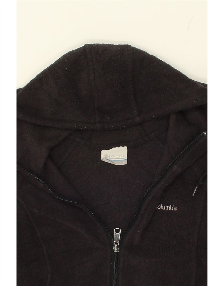 COLUMBIA Womens Hooded Fleece Jacket UK 16 Large Black Polyester Vintage Columbia and Second-Hand Columbia from Messina Hembry 