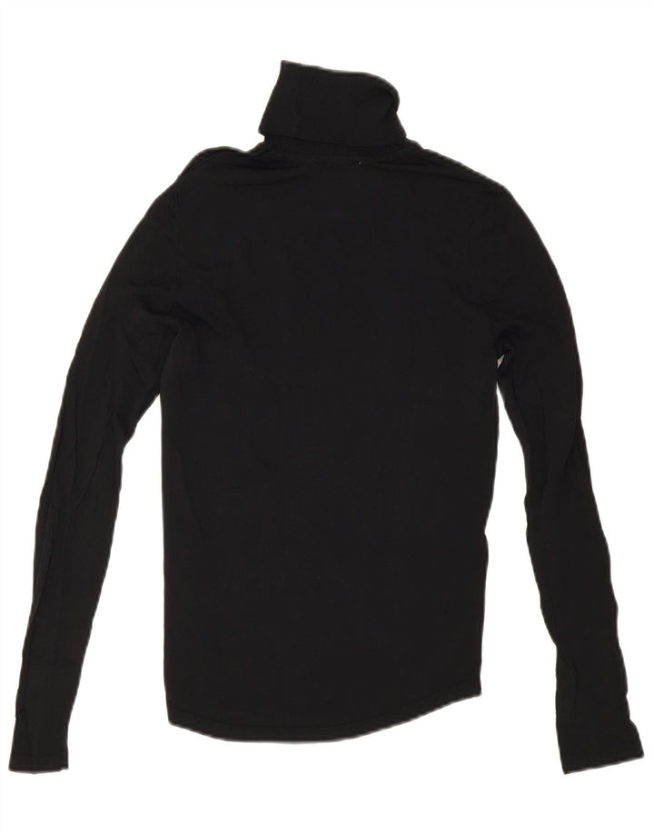 Zara Dame Roll Neck Jumper Sweater UK 10 Small Black Viscose