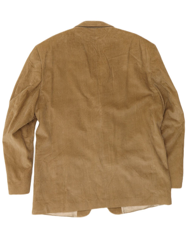 Kartel Herre 3-knaps Corduroy Blazer Jacket UK 46 3XL Brun Bomuld