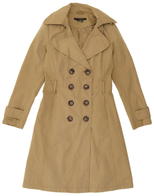 Zara Dame Trench Coat UK 14 Medium Beige Bomuld