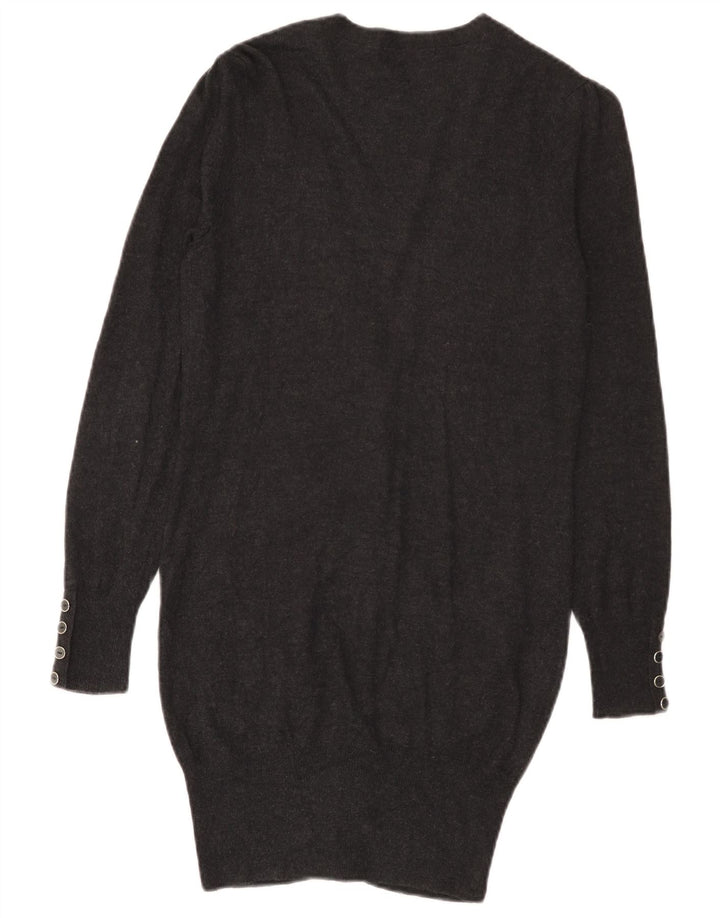 Marks & Spencer Dame Longline Cardigan Sweater UK 8 Small Grey Viscose