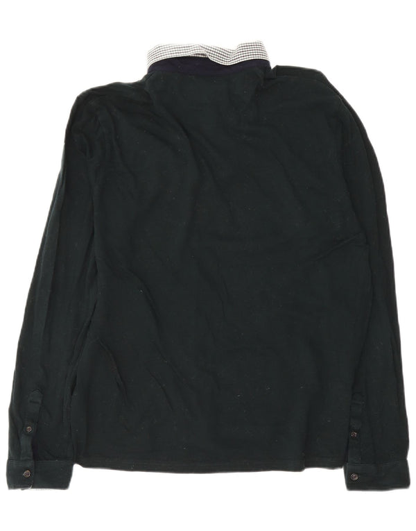 Ted Baker Langærmet Polo Shirt til mænd Størrelse 5 XL Navy Blue Colourblock