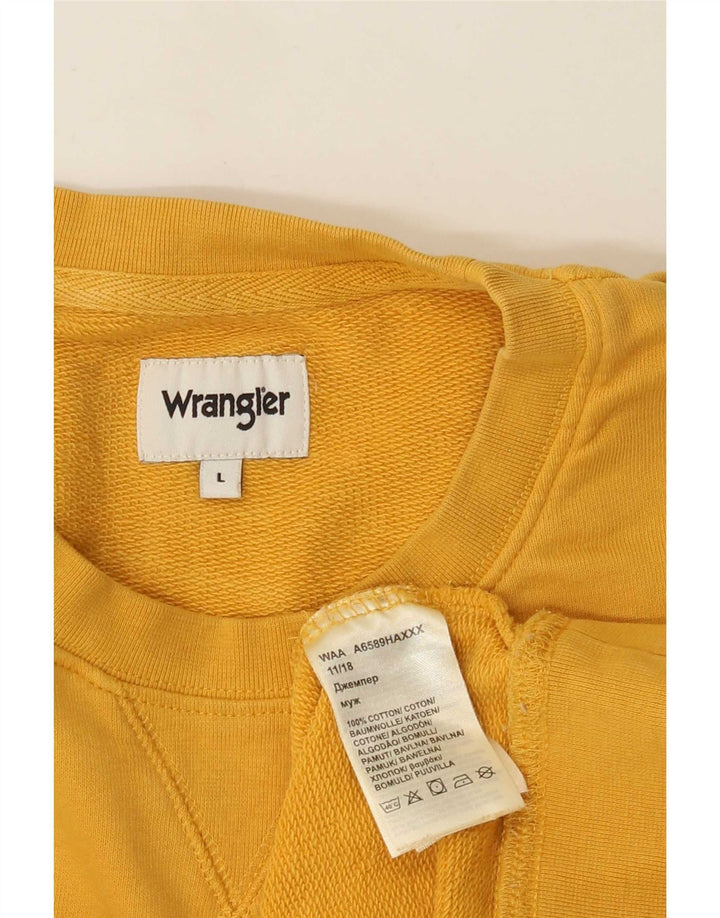 Wrangler Sweatshirt til mænd, stor gul bomuld
