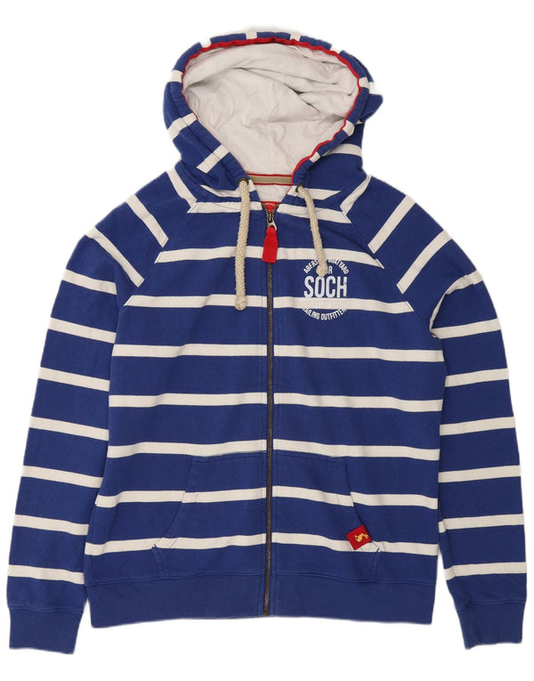 Joules Dame Grafisk Regular Fit Hættetrøje Jumper UK 16 Stor Blå Stribet