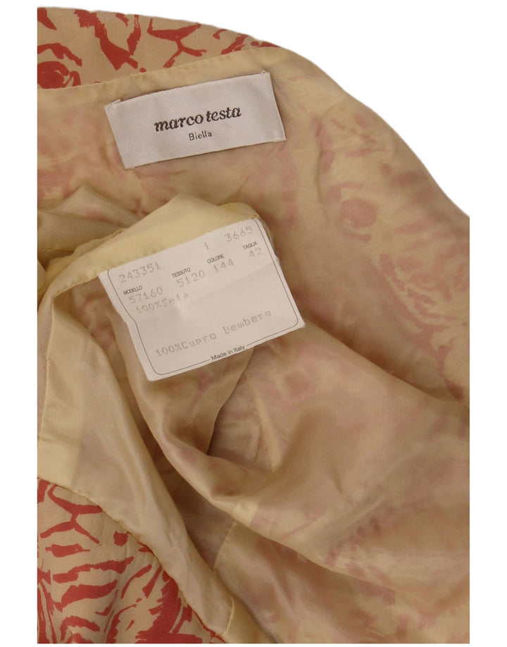 MARCO TESTA Dame 3-knaps blazerjakke IT 42 Medium Beige Animal Print