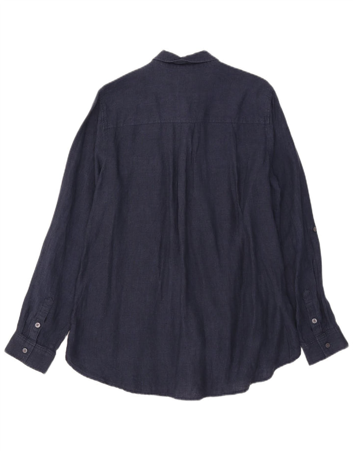 Lands End Dameskjorte UK 14 Large Navy Blue
