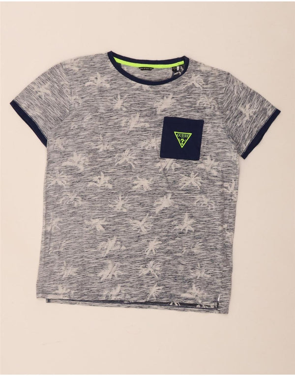 Guess drenge T-shirt top 15-16 år marineblå blomster bomuld