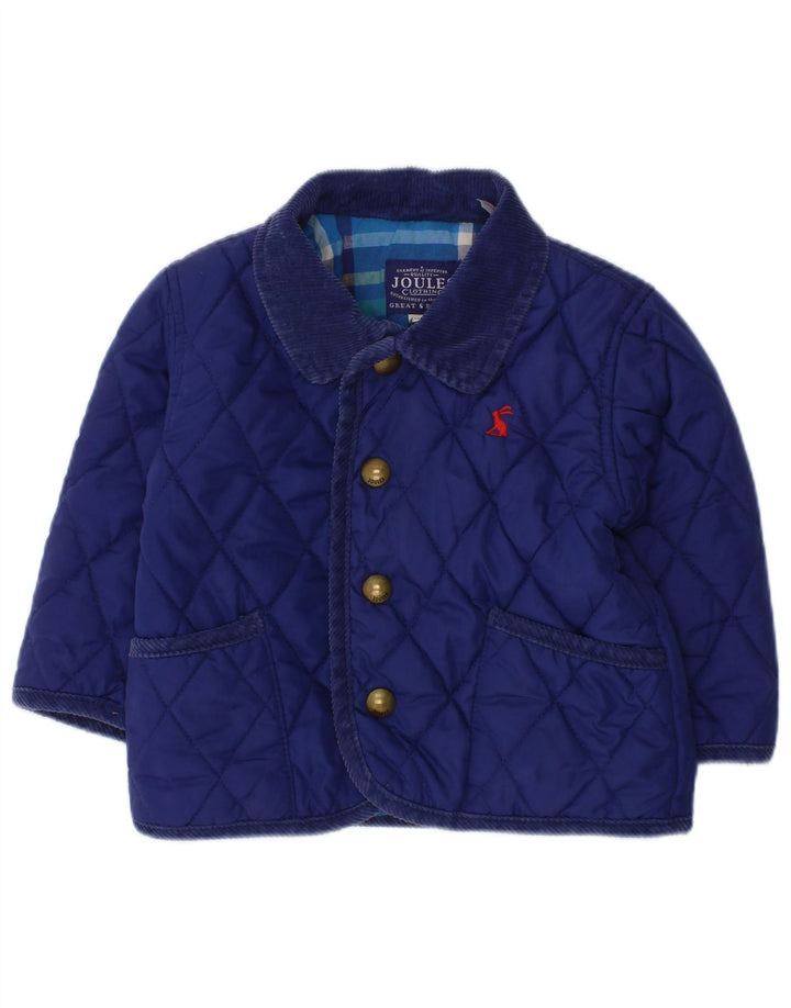 JOULES Baby Boys Quilted Jacket 6-9 Months Blue Polyester