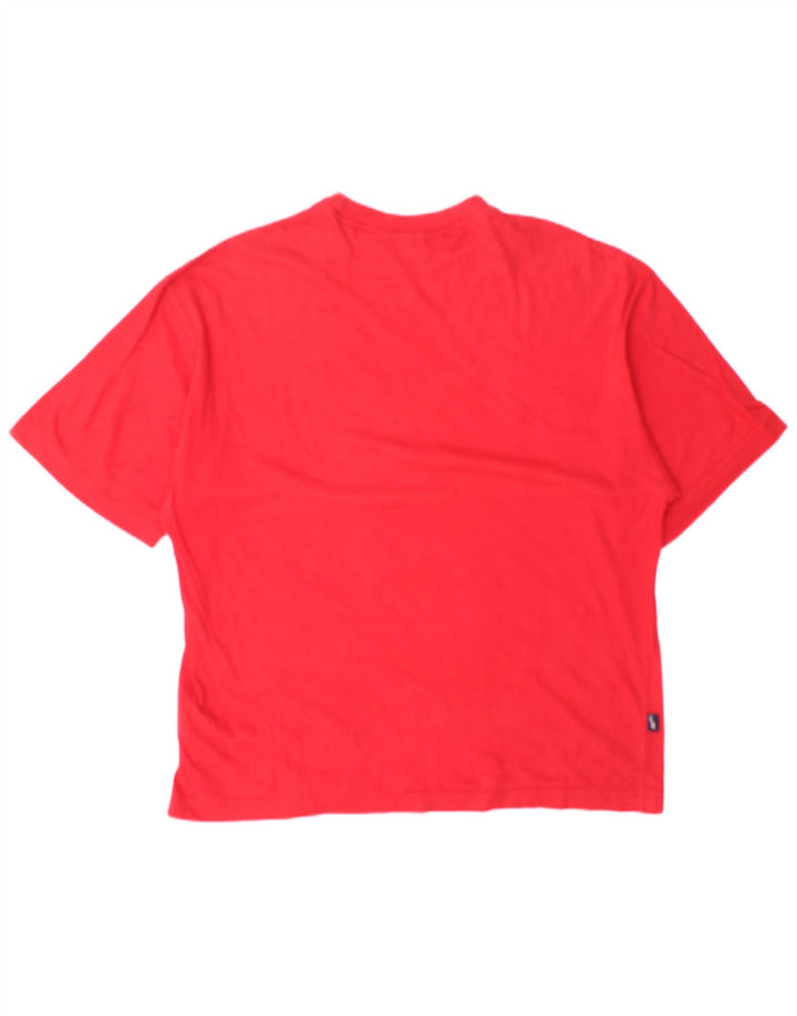 REEBOK Herre Loose Fit T-Shirt Top Lille Rød Bomuld