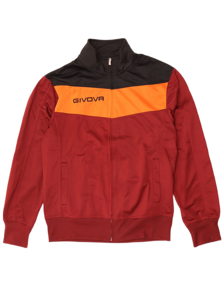 Givova Herre grafisk træningsdragt Topjakke XL Burgundy Colourblock Polyester