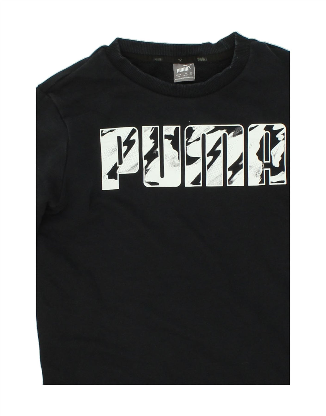 PUMA Boys Graphic Sweatshirt Jumper 13-14 Years Black Cotton Vintage Puma and Second-Hand Puma from Messina Hembry 