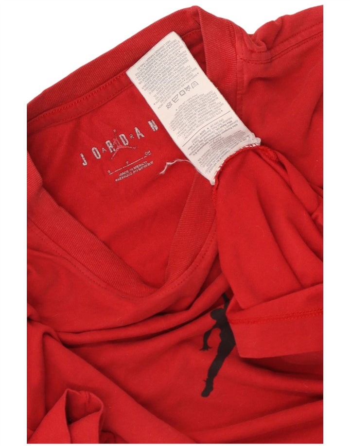 Jordan Herre Dri Fit grafisk T-shirt top lille rød bomuld