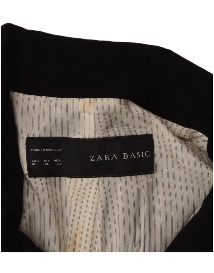Zara Dame 1 Knap Blazer Jacket UK 18 XL Sort