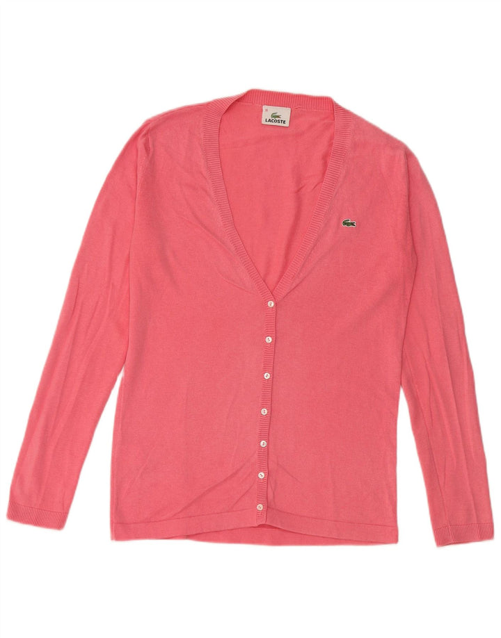 Lacoste Dame Cardigan Sweater EU 36 Lille Pink Bomuld
