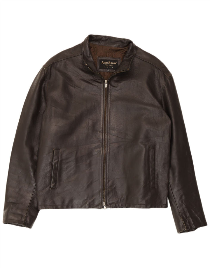 John Roose Herre Læderjakke UK 42 XL Brun