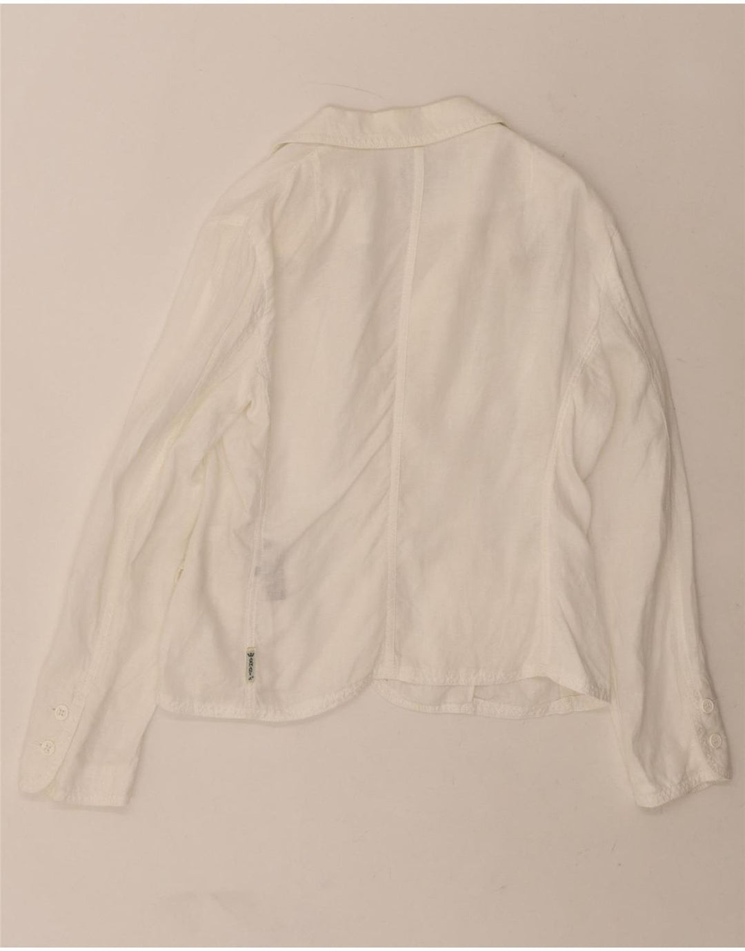 ARMANI JEANS Womens 3 Button Blazer Jacket UK 16 Large White Linen Vintage Armani Jeans and Second-Hand Armani Jeans from Messina Hembry 