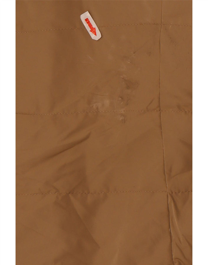 Zara Dame Hætte Polstret Frakke UK 14 Medium Beige Polyester