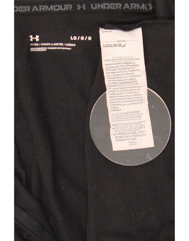 Under Armour Herre Zip Neck Top Langærmet Stor Sort Polyester