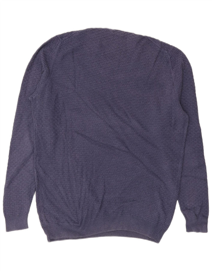 MASSIMO DUTTI Herre sweater med rund hals XL blå bomuld