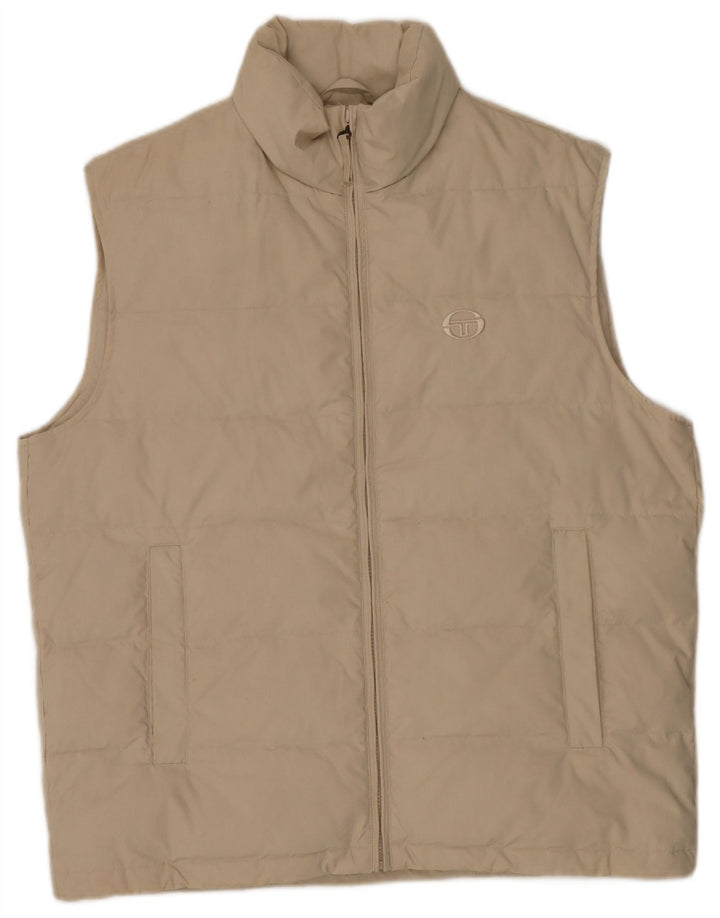 Sergio Tacchini Herre Polstret Gilet UK 42 XL Beige Polyester