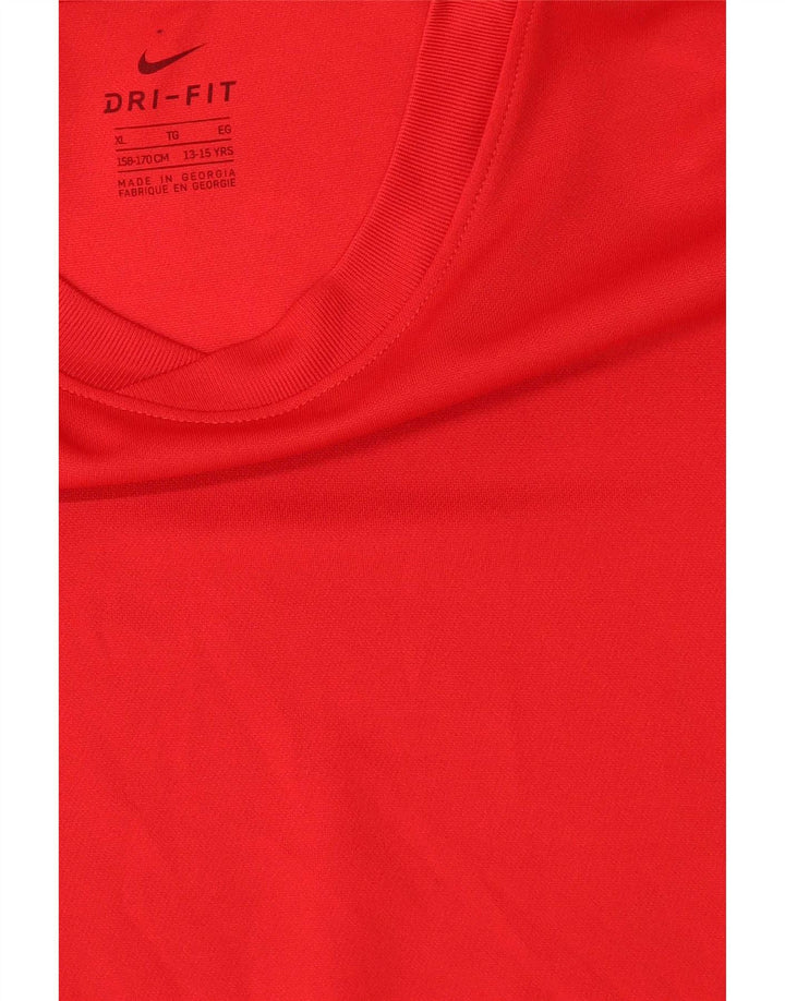 Nike Boys Dri Fit T-Shirt Top 13-14 år XL Rød Polyester